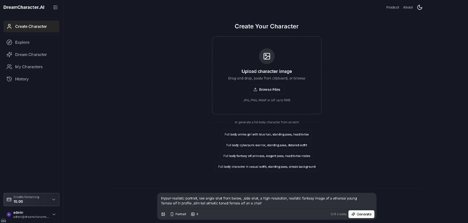 Imagine Your Character